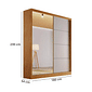 Guarda-Roupa Casal Com Espelho 2 Portas de Correr 100% MDF Veneza Naturall/Off White - Bianchi Guarda-Roupa Casal Com Espelho 2 Portas de Correr 100% MDF Veneza Naturall/Off White - Bianchi