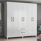 Guarda-Roupa Solteiro 6 Portas Branco Panamá Moval