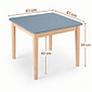 Mesa Infantil Quadrada de Madeira Maciça 61cm Azul