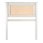 Cabeceira de Cama SOLTEIRO 94 cm Nature Madeira e Rattan na Cor Branca