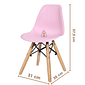 Cadeira Infantil Mavie em Polipropileno com Pés de Madeira Rosa Cadeira Infantil Mavie em Polipropileno com Pés de Madeira Rosa