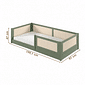 Cama Infantil de Solteiro Montessori Verde Oliva Com Rattan