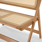 Banco Dobrável em Madeira de Eucalipto com Assento e Encosto em Rattan Natural Cor Pitanga 92 cm