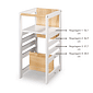 Torre de Aprendizagem Montessori 4 em 1 Branca Cadeirão Ajustável, Mesinha de Atividades, Quadro de Desenhos Torre de Aprendizagem Montessori 4 em 1 Branca Cadeirão Ajustável, Mesinha de Atividades, Quadro de Desenhos