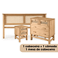 Kit Cabeceira + Cômoda + Mesa de Cabeceira Duas Gaveta de Rattan Nature Kit Cabeceira + Cômoda + Mesa de Cabeceira Duas Gaveta de Rattan Nature