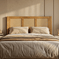 Cabeceira de Cama QUEEN 160cm Paglia Madeira e Rattan