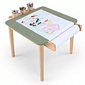 Mesa Infantil Quadrada de Madeira Maciça 61cm Verde Oliva com Porta-Lápis e Suporte para Papel Mesa Infantil Quadrada de Madeira Maciça 61cm Verde Oliva com Porta-Lápis e Suporte para Papel
