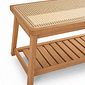 Banco Sapateira com Prateleira Ripada 90cm em Madeira Maciça e Rattan Cor Pitanga Banco Sapateira com Prateleira Ripada 90cm em Madeira Maciça e Rattan Cor Pitanga