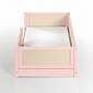 Cama Infantil de Solteiro Montessori Rosa Com Rattan