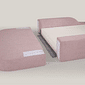 Cama Infantil de Solteiro Montessori em Espuma D28 Bouclé Rosa com Colchão Cama Infantil de Solteiro Montessori em Espuma D28 Bouclé Rosa com Colchão