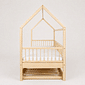 Cama Infantil Casinha Com Cama Auxiliar Bloomie em Madeira Maciça Pinus Natural Cama Infantil Casinha Com Cama Auxiliar Bloomie em Madeira Maciça Pinus Natural