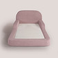 Cama Infantil de Solteiro Montessori em Espuma D28 Bouclé Rosa com Colchão Cama Infantil de Solteiro Montessori em Espuma D28 Bouclé Rosa com Colchão