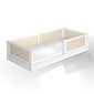 Cama Infantil de Solteiro Montessori Branca Com Rattan
