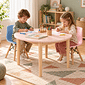Mesa Infantil Redonda de Madeira Maciça 80cm Rosa Mesa Infantil Redonda de Madeira Maciça 80cm Rosa