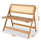 Banco Dobrável em Madeira de Eucalipto com Encosto em Rattan Natural Cor Pitanga 92 cm Banco Dobrável em Madeira de Eucalipto com Encosto em Rattan Natural Cor Pitanga 92 cm
