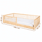Cama Infantil de Solteiro Montessori em Madeira Maciça Pinus Natural