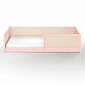 Cama Infantil de Solteiro Montessori Rosa Com Rattan
