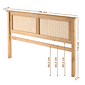 Cabeceira de Cama CASAL 144cm Nature Madeira e Rattan