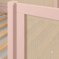 Cama Infantil de Solteiro Montessori Rosa Com Rattan Cama Infantil de Solteiro Montessori Rosa Com Rattan