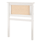 Cabeceira de Cama SOLTEIRO 94 cm Nature Madeira e Rattan na Cor Branca