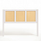 Cabeceira de Cama QUEEN 160cm Paglia Madeira e Rattan na Cor Branca