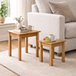 Conjunto de Mesas Laterais de Apoio Encaixáveis em Madeira – 2 Peças com Design Clássico