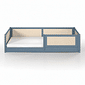 Cama Infantil de Solteiro Montessori Azul Com Rattan Cama Infantil de Solteiro Montessori Azul Com Rattan