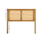 Cabeceira de Cama CASAL 140cm Paglia Madeira e Rattan