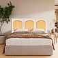 Cabeceira de Cama QUEEN 166cm Arcs Madeira e Rattan na Cor Branca Cabeceira de Cama QUEEN 166cm Arcs Madeira e Rattan na Cor Branca