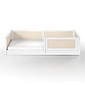 Cama Infantil de Solteiro Montessori Branca Com Rattan