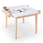 Mesa Infantil Quadrada de Madeira Maciça 61cm Branca com Porta-Lápis e Suporte para Papel Mesa Infantil Quadrada de Madeira Maciça 61cm Branca com Porta-Lápis e Suporte para Papel