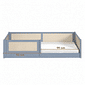 Cama Infantil de Solteiro Montessori Azul Com Rattan Cama Infantil de Solteiro Montessori Azul Com Rattan