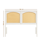Cabeceira de Cama CASAL 146cm Arcs Madeira e Rattan na Cor Branca