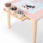 Mesa Infantil Quadrada de Madeira Maciça 61cm Rosa com Porta-Lápis e Suporte para Papel Mesa Infantil Quadrada de Madeira Maciça 61cm Rosa com Porta-Lápis e Suporte para Papel