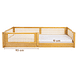 Cama Infantil de Solteiro Montessori em Madeira Maciça Pinus Mel Com Rattan Natural Cama Infantil de Solteiro Montessori em Madeira Maciça Pinus Mel Com Rattan Natural