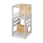 Torre de Aprendizagem Montessori 4 em 1 Cinza Cadeirão Ajustável, Mesinha de Atividades, Quadro de Desenhos Torre de Aprendizagem Montessori 4 em 1 Cinza Cadeirão Ajustável, Mesinha de Atividades, Quadro de Desenhos