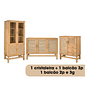 Kit Cristaleira 4p + Balcão 3p + Balcão 2p e 3g de Rattan Nature Kit Cristaleira 4p + Balcão 3p + Balcão 2p e 3g de Rattan Nature