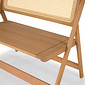 Banco Dobrável em Madeira de Eucalipto com Encosto em Rattan Natural Cor Pitanga 92 cm