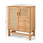 Balcão Buffet Nature Madeira e Rattan 02 portas e 03 gavetas Balcão Buffet Nature Madeira e Rattan 02 portas e 03 gavetas