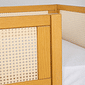 Cama Infantil de Solteiro Com Escorregador Bloomie em Madeira Maciça Pinus Mel Com Rattan Natural Cama Infantil de Solteiro Com Escorregador Bloomie em Madeira Maciça Pinus Mel Com Rattan Natural