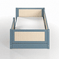 Cama Infantil de Solteiro Montessori Azul Com Rattan Cama Infantil de Solteiro Montessori Azul Com Rattan
