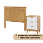 Kit Cabeceira de Solteiro 110 cm + Mesa de Cabeceira 3 Gavetas Branco Alamo Kit Cabeceira de Solteiro 110 cm + Mesa de Cabeceira 3 Gavetas Branco Alamo