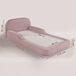 Cama Infantil de Solteiro Montessori em Espuma D28 Bouclé Rosa com Colchão
