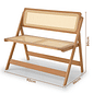 Banco Dobrável em Madeira de Eucalipto com Assento e Encosto em Rattan Natural Cor Pitanga 92 cm