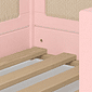 Cama Infantil de Solteiro Montessori Rosa Com Rattan