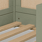 Cama Infantil de Solteiro Montessori Verde Oliva Com Rattan