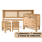 Kit Cabeceira + Cômoda + 2 Mesas de Cabeceira Duas Gaveta de Rattan Nature Kit Cabeceira + Cômoda + 2 Mesas de Cabeceira Duas Gaveta de Rattan Nature
