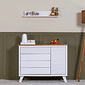 Cômoda Zig 4 Gavetas e 1 Porta de Madeira Maciça Branca