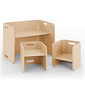 Conjunto Mesa e Cadeira Infantil Multifuncional de Madeira