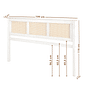 Kit Cabeceira KING + Mesa de Cabeceira Gaveta e Nicho de Rattan Nature na Cor Branca Kit Cabeceira KING + Mesa de Cabeceira Gaveta e Nicho de Rattan Nature na Cor Branca